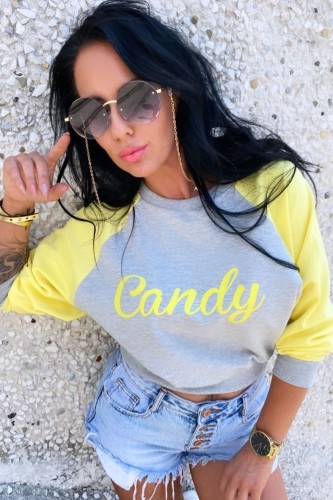 Krótka bluza Candy luźna  pastelowa B-266