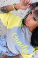 Krótka bluza Candy luźna  pastelowa B-266