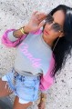 Krótka bluza Candy luźna  pastelowa B-266