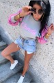 Krótka bluza Candy luźna  pastelowa B-266