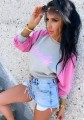 Krótka bluza Candy luźna  pastelowa B-266