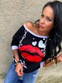 Bluza z  nadrukiem usta kiss B-180
