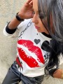 Bluza z  nadrukiem usta kiss B-180