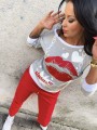 Bluza z nadrukiem usta kiss B-180