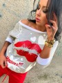 Bluza z nadrukiem usta kiss B-180
