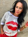 Bluza z nadrukiem usta kiss B-180