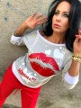 Bluza z nadrukiem usta kiss B-180