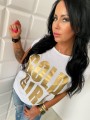 T-shirt ze złotym nadrukiem GOLD GIRL L-106