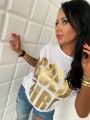 T-shirt ze złotym nadrukiem GOLD GIRL L-106