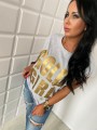 T-shirt ze złotym nadrukiem GOLD GIRL L-106