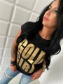 T-shirt ze złotym nadrukiem GOLD GIRL L-106