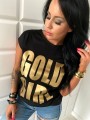 T-shirt ze złotym nadrukiem GOLD GIRL L-106