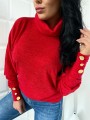 Sweter golf z ozdobnymi złotymi guziczkami na rękawach B-275