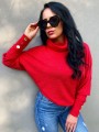 Sweter golf z ozdobnymi złotymi guziczkami na rękawach B-275