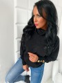 Sweter golf z ozdobnymi złotymi guziczkami na rękawach B-275