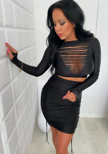 Marszczona ołówkowa spódnica lycra I-41