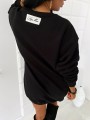 Czarna bluza z dużym nadrukiem damska ,sportowa – oversize z nadrukiem, długi fason, bawełna, sukienka I WEAR BLACK BUY MY SOUL IS COLORFUL