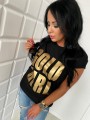 T-shirt ze złotym nadrukiem GOLD GIRL L-106