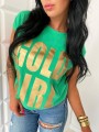 T-shirt ze złotym nadrukiem GOLD GIRL L-106