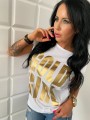 T-shirt ze złotym nadrukiem GOLD GIRL L-106