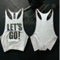 Bokserka szara sportowa tank top nadruk Let’s GO