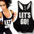 Bokserka czarna sportowa tank top nadruk Let’s GO