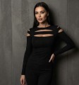 czarna bluzka damska cut out wycięcia