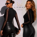 Modna czarna bluzka damska slim fit