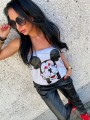 Top micky smieszny nadruk Minie fuck it L-108 minnie mouse nadruk