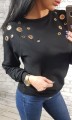 Elegancka bluza zdobiona oczkami w kolorze złotym B-238
