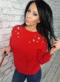 Elegancka bluza zdobiona oczkami w kolorze złotym B-238