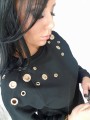 Elegancka bluza zdobiona oczkami w kolorze złotym B-238