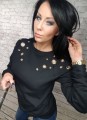 Elegancka bluza zdobiona oczkami w kolorze złotym B-238