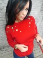 Elegancka bluza zdobiona oczkami w kolorze złotym B-238