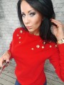 Elegancka bluza zdobiona oczkami w kolorze złotym B-238