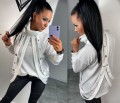 Sweter z golfem ozdobne szelki kolory B-254